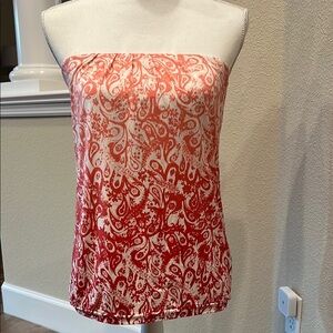 The Limited Red and White Paisley Tube Top